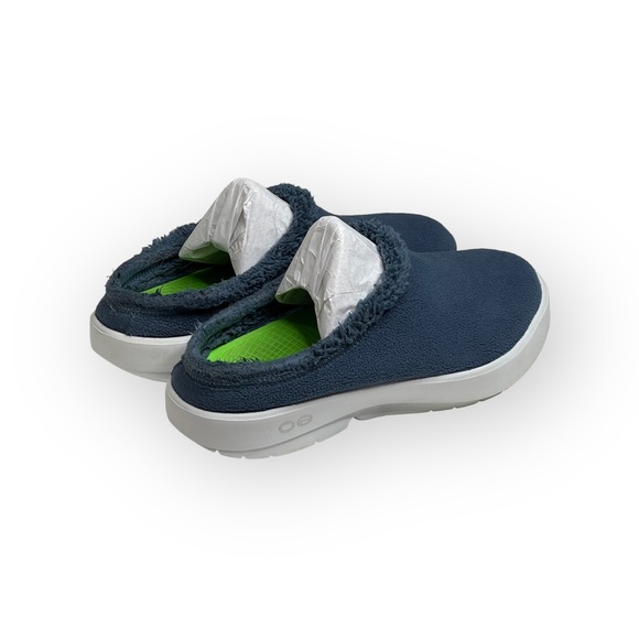 OOFos 𖦹 OOcoozie Vegan Sherpa Fur Lined Slipper Mule 𖦹 Moroccan Blue 𖦹 12.5 - Picture 4 of 16